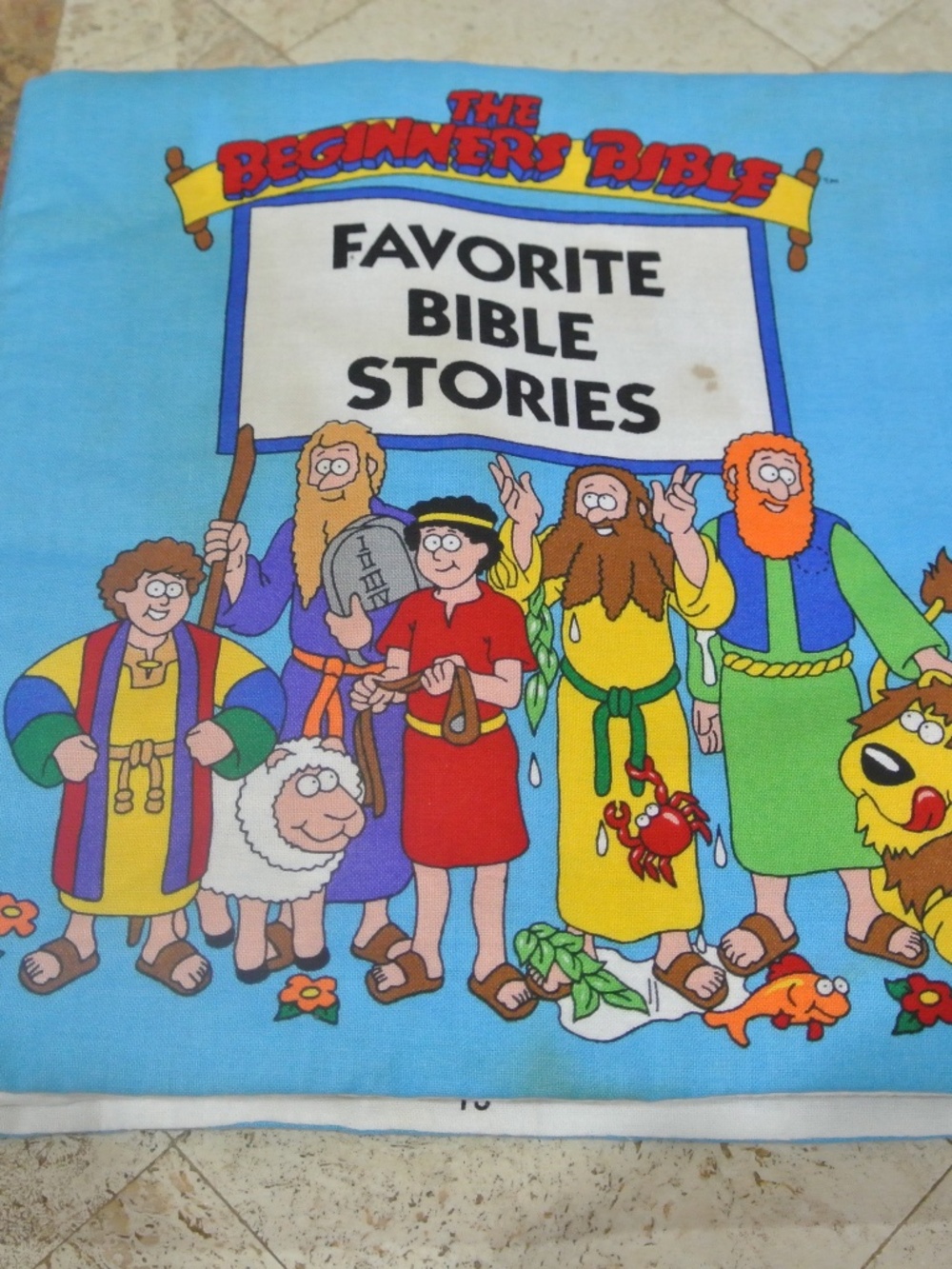 VINTAGE THE BEGINNERS BIBLE FAVORITE BIBLE STORIES FABRIC BOOK